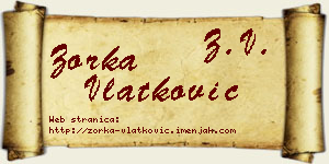 Zorka Vlatković vizit kartica
